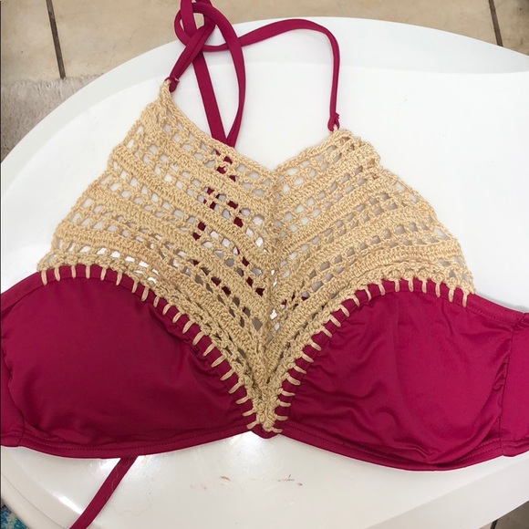 Tilly's Other - CROTCHET PINK HALTER TILLYS SWIM TOP